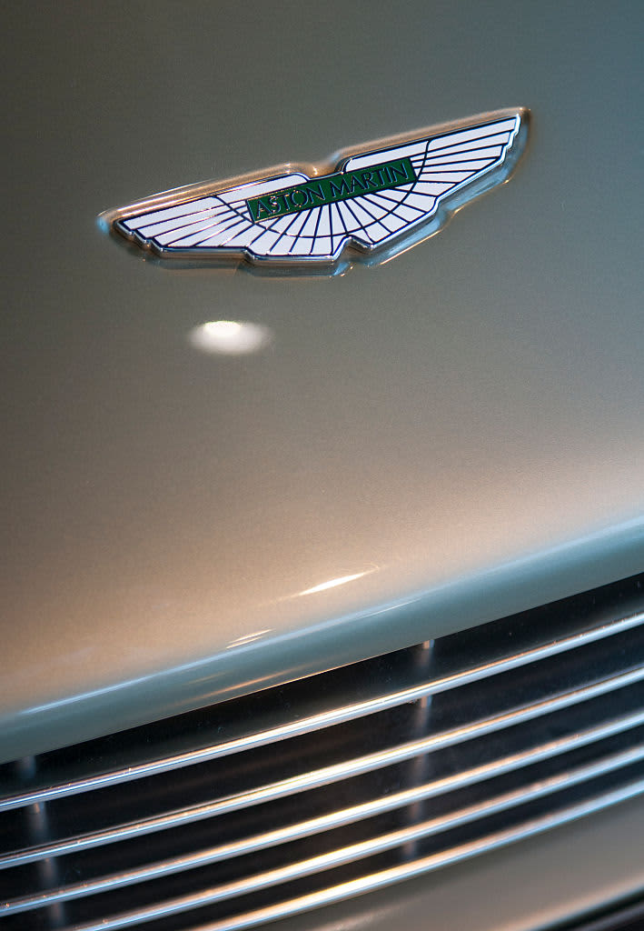 A general view of an Aston Martin logo badge on a new Aston Martin car on October 6, 2016 in Brentwood, United Kingdom. (Photo by John Keeble/Getty Images)