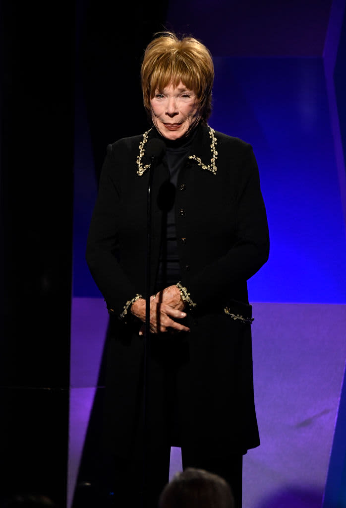 BEVERLY HILLS, CALIFORNIA - FEBRUARY 04: Shirley MacLaine speaks onstage at the 18th Annual AARP The Magazine's Movies For Grownups Awards at the Beverly Wilshire Four Seasons Hotel on February 04, 2019 in Beverly Hills, California. (Photo by Frazer Harrison/Getty Images)