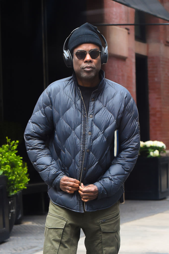 NEW YORK, NEW YORK - APRIL 19: Chris Rock seen out walking in Soho on April 19, 2022 in New York City. (Photo by Robert Kamau/GC Images)