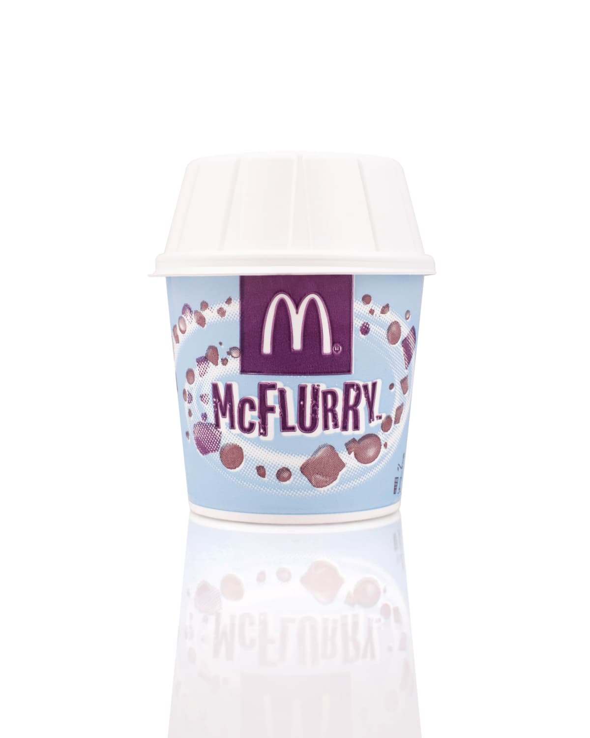 Belgrade, Serbia - November 5, 2014: McFlurry ice cream on white background. McFlurry ice cream is produced by McDonald's which is one of the World's largest fast food franchise.