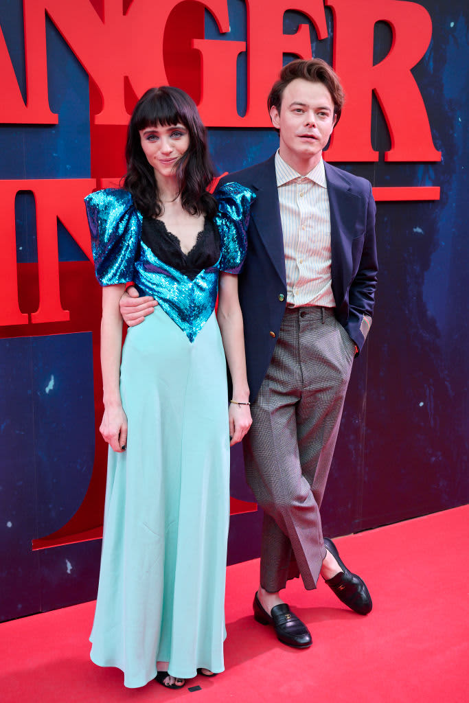 MADRID, SPAIN - MAY 18: Actors Natalia Dyer and Charlie Heaton attend the 'Stranger Things'  season 4 premiere at the Callao Cinema on May 18, 2022 in Madrid, Spain. (Photo by Carlos Alvarez/Getty Images)