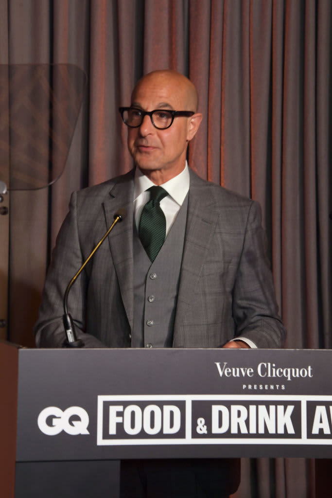 LONDON, ENGLAND - APRIL 26:  Stanley Tucci attends the GQ Food & Drink Awards 2022 presented by Veuve Clicquot at The Standard London on April 26, 2022 in London, England. (Photo by David M. Benett/Dave Benett/Getty Images)