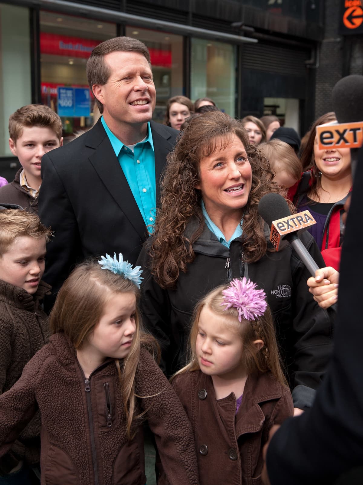 NEW YORK, NY - FEBRUARY 16:  Jim Bob Duggar and Michelle Duggar (from TLC's "19 Kids and Counting") pose backstage at the hit musical "Godspell" on Broadway at The Circle in The Square Theater on February 16, 2012 in New York City.  (Photo by Bruce Glikas/FilmMagic)
