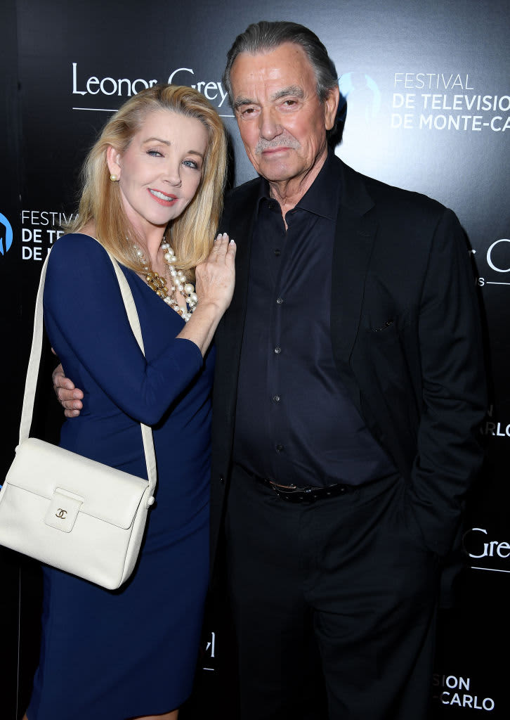 WEST HOLLYWOOD, CALIFORNIA - FEBRUARY 05: Melody Thomas  Scott and Eric Braeden arrives at the HSH Prince Albert II Of Monaco Hosts 60th Anniversary Party For The Monte-Carlo TV Festival at Sunset Tower Hotel on February 05, 2020 in West Hollywood, California. (Photo by Steve Granitz/WireImage)