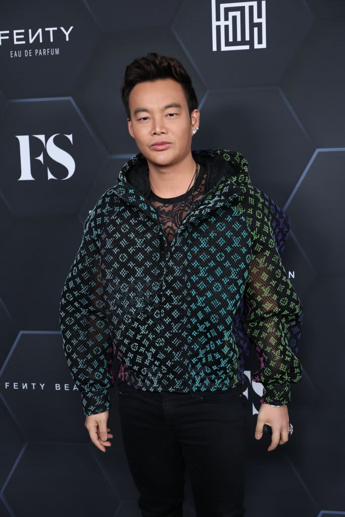 LOS ANGELES, CALIFORNIA - FEBRUARY 11: Kane Lim poses for a photos during Rihanna's celebration of her beauty brands Fenty Beauty and Fenty Skin at at Goya Studios on February 11, 2022 in Los Angeles, California. (Photo by Mike Coppola/Getty Images)
