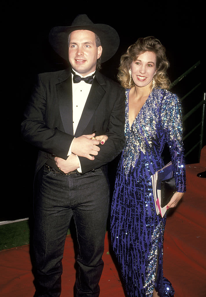 Garth Brooks and Sandy Mahl during 18th Annual American Music Awards at Shrine Auditorium in Los Angeles, California, United States. (Photo by Ron Galella/Ron Galella Collection via Getty Images)