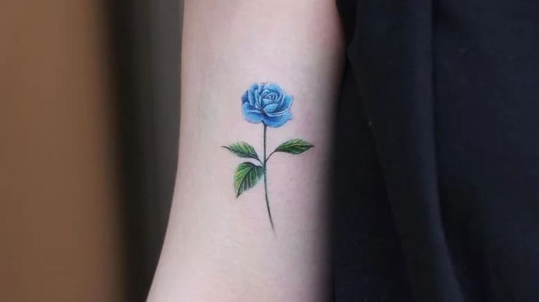 Blue Rose Head Temporary Tattoo by Mini Lau set of 3 - Etsy