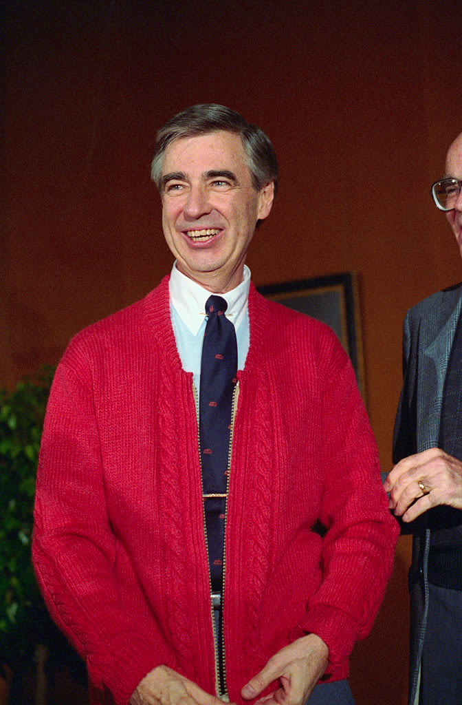 Fred Rogers, of Mister Rogers' Neighborhood, donates his famous red cardigan sweater to the National Museum of American History, Smithsonian Institution.