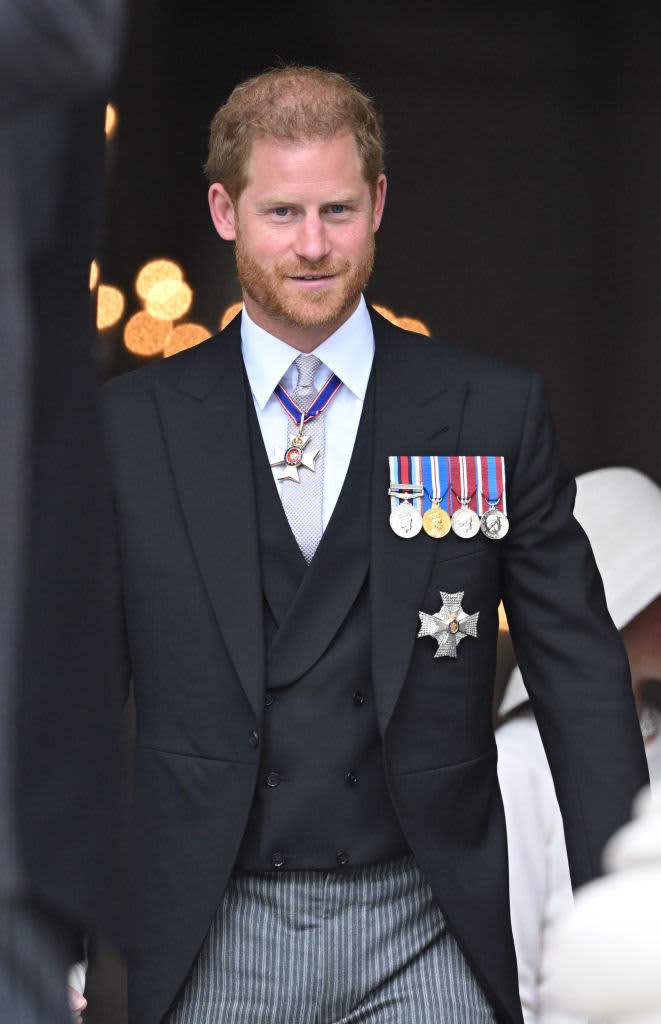 LONDON, ENGLAND - JUNE 03: Prince Harry, Duke of Sussex attends the National Service of Thanksgiving at St Paul's Cathedral on June 03, 2022 in London, England. The Platinum Jubilee of Elizabeth II is being celebrated from June 2 to June 5, 2022, in the UK and Commonwealth to mark the 70th anniversary of the accession of Queen Elizabeth II on 6 February 1952. (Photo by Karwai Tang/WireImage)