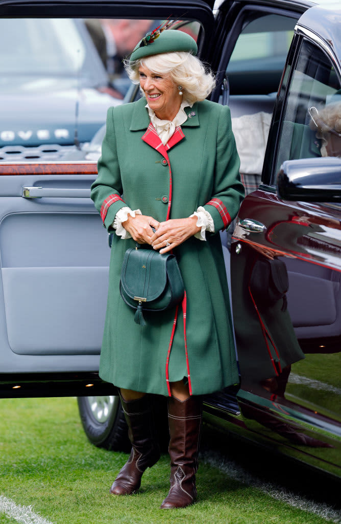 BRAEMAR, UNITED KINGDOM - SEPTEMBER 03: (EMBARGOED FOR PUBLICATION IN UK NEWSPAPERS UNTIL 24 HOURS AFTER CREATE DATE AND TIME) Camilla, Duchess of Cornwall attends the Braemar Highland Gathering at The Princess Royal and Duke of Fife Memorial Park on September 3, 2022 in Braemar, Scotland. (Photo by Max Mumby/Indigo/Getty Images)