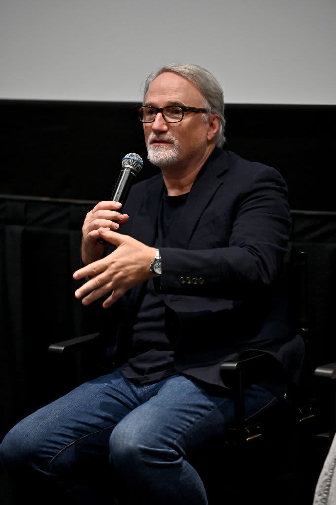 LOS ANGELES, CALIFORNIA - MAY 10: David Fincher speaks onstage during The Best Of with a sneak peek at 'Love, Death + Robots Volume 3' at Alamo Drafthouse Cinema Downtown Los Angeles on May 10, 2022 in Los Angeles, California. (Photo by Andrew Toth/Getty Images for Netflix)
