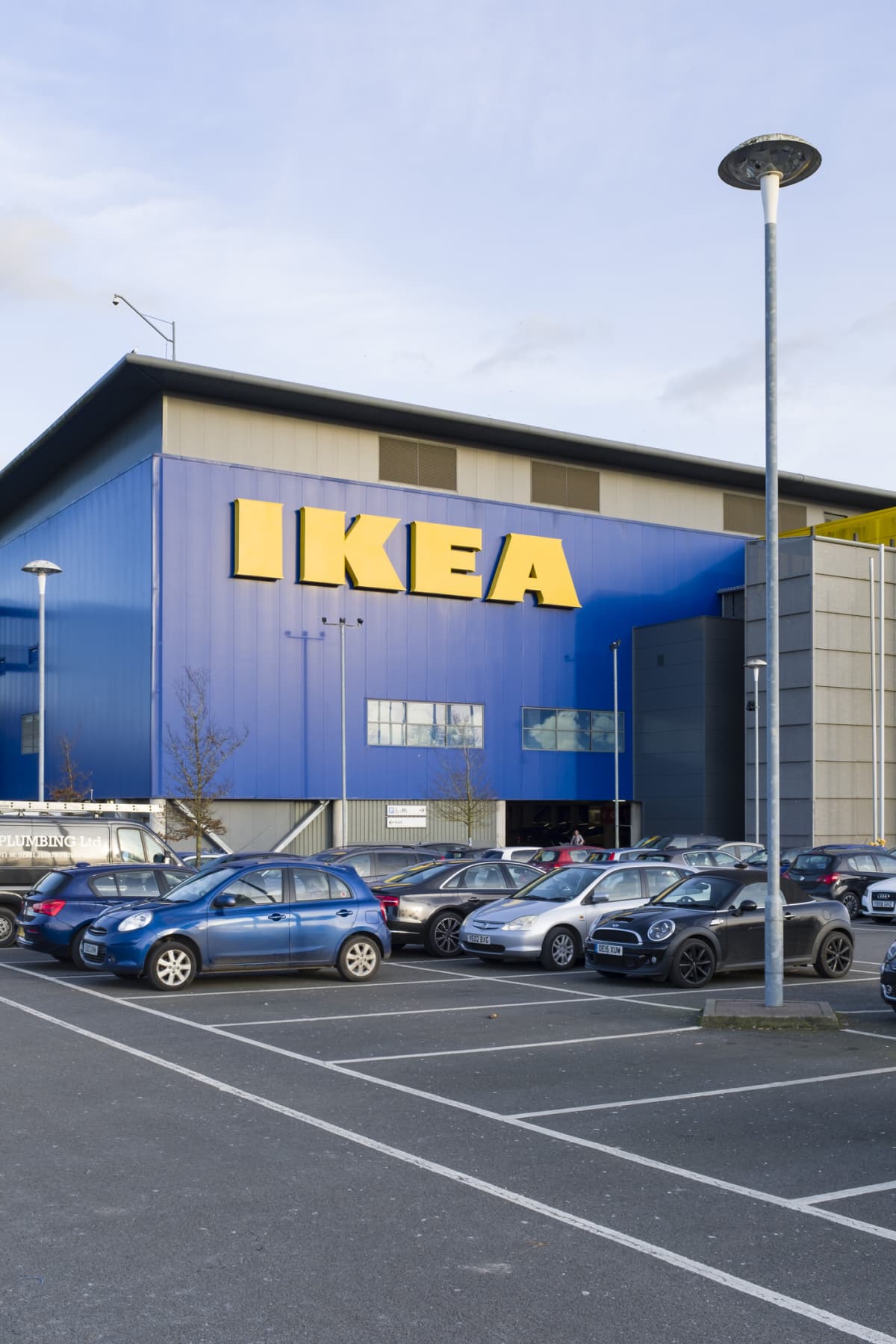 Exterior and sign of an IKEA furniture store