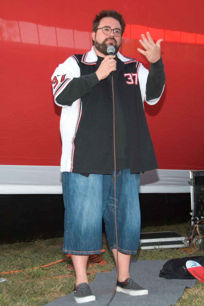 Kevin Smith during Kevin Smith and Lisa Loeb Host A Special Screening of Clerks for the Netflix Rolling Roadshow at Marine Park in Red Bank, NJ, United States. (Photo by Lawrence Lucier/FilmMagic)