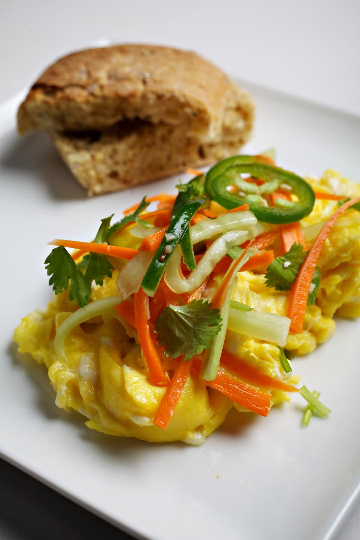 WASHINGTON, DC - OCTOBER 19: Dinner in Minutes Bahn Mi Scrambled Eggs photographed in Washington, DC. (Photo by Deb Lindsey/For The Washington Post via Getty Images)