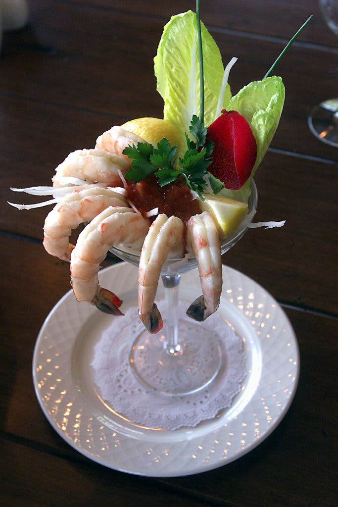 Shrimp Cocktail with habanero chile cocktail sauce served with a wedge of lemon