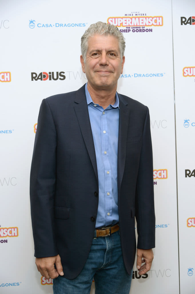 NEW YORK, NY - MAY 29:  Chef, TV Personality Anthony Bourdain attends the ""Supermensch: The Legend Of Shep Gordon" screening at The Museum of Modern Art on May 29, 2014 in New York City.  (Photo by Dimitrios Kambouris/Getty Images)