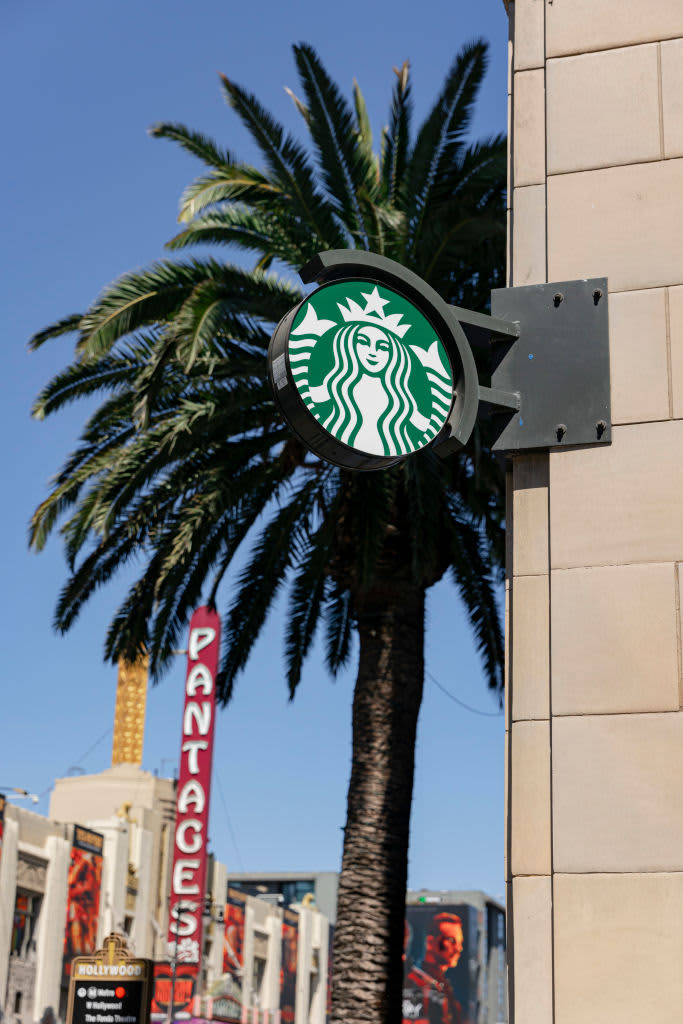 Los Angeles, CA - July 13: The Starbucks on Hollywood Blvd. and Vine St., is seen on Wednesday, July 13, 2022 in Los Angeles, CA. (Wesley Lapointe / Los Angeles Times via Getty Images)