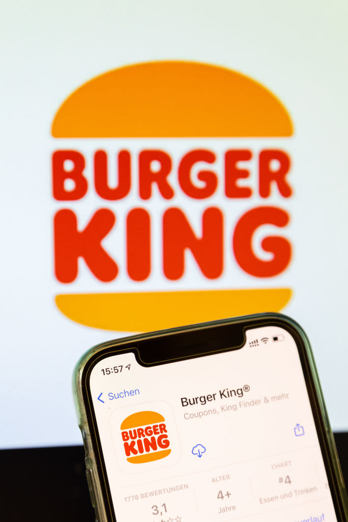 BARGTEHEIDE, GERMANY - MAY 04: (BILD ZEITUNG OUT)  In this photo illustration, a Burger King App in the IOS App Store on May 04, 2021 in Bargteheide, Germany. (Photo by Katja Knupper/Die Fotowerft/DeFodi Images via Getty Images)