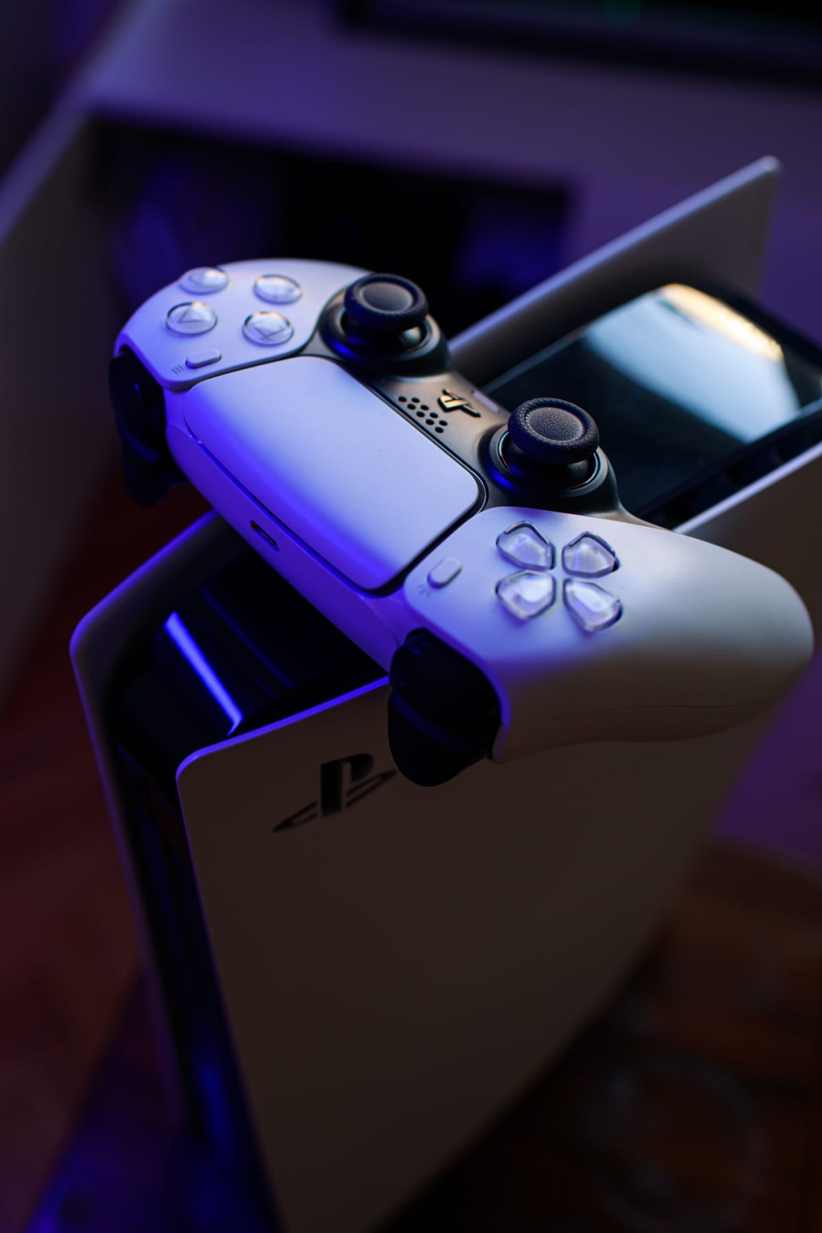 Riga, Latvia - November 23 2020: PlayStation 5 Sony reveals PS5 console and games. Dualsense controller