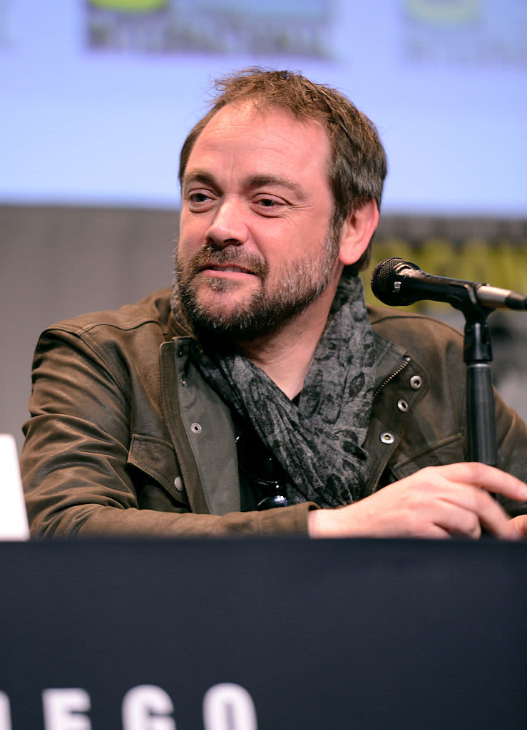 SAN DIEGO, CA - JULY 12:  Actor Mark Sheppard speaks onstage at the "Supernatural" panel during Comic-Con International 2015 at the San Diego Convention Center on July 12, 2015 in San Diego, California.  (Photo by Albert L. Ortega/Getty Images)