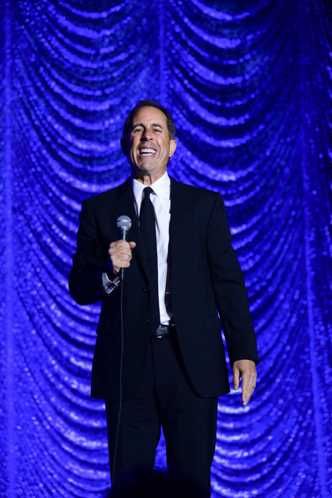 PHILADELPHIA, PENNSYLVANIA - NOVEMBER 10: Jerry Seinfeld performs during Philly Fights Cancer: Round 4 at The Philadelphia Navy Yard on November 10, 2018 in Philadelphia, Pennsylvania. (Photo by Lisa Lake/Getty Images for Philly Fights Cancer)