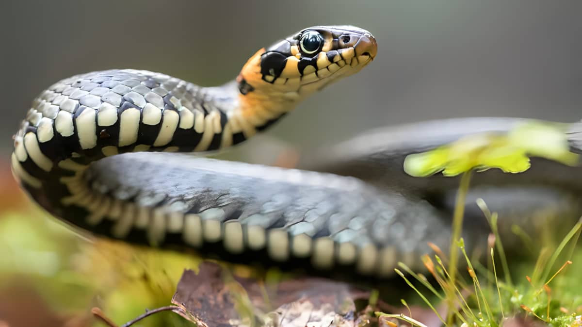 Close-up of snake in yard