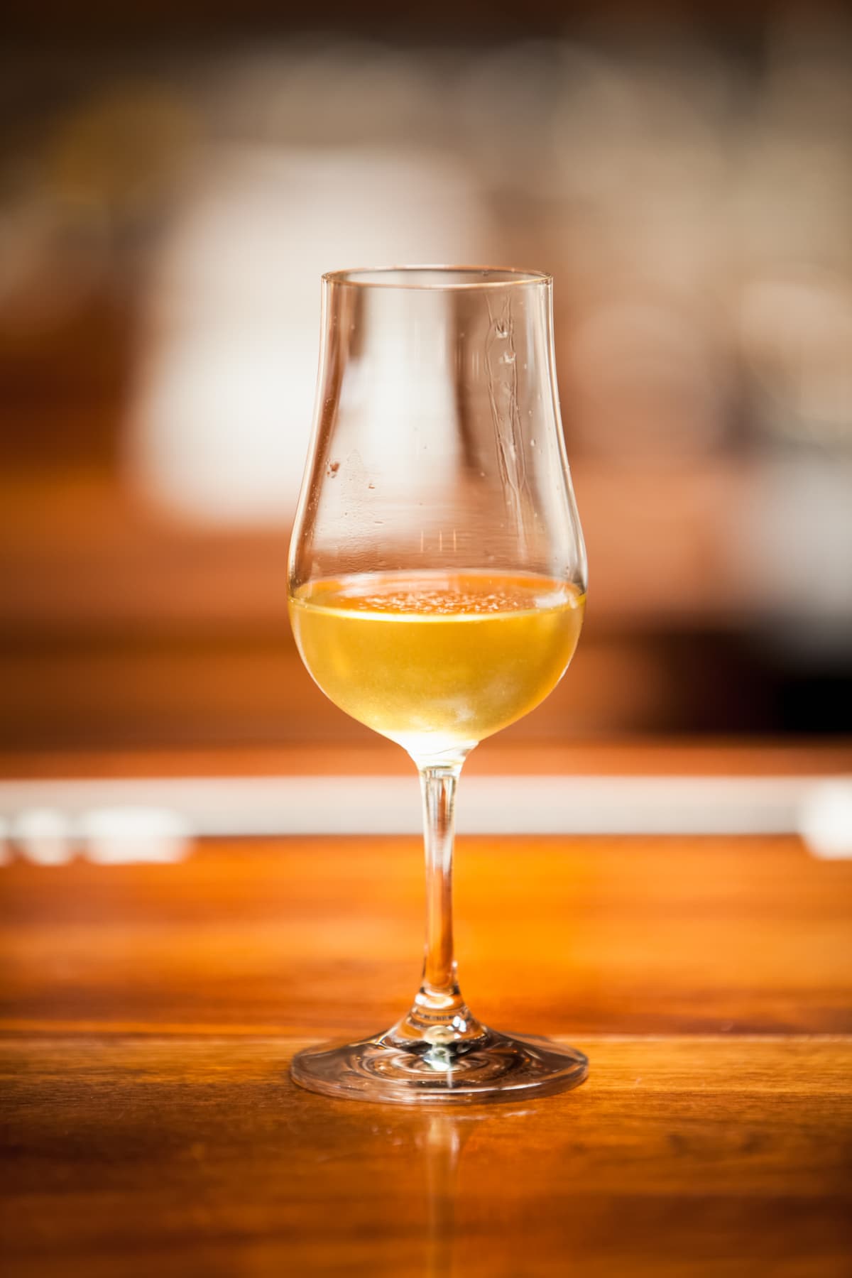 Clarified Milk Punch on the bar, recipe dating back to the 1600's.