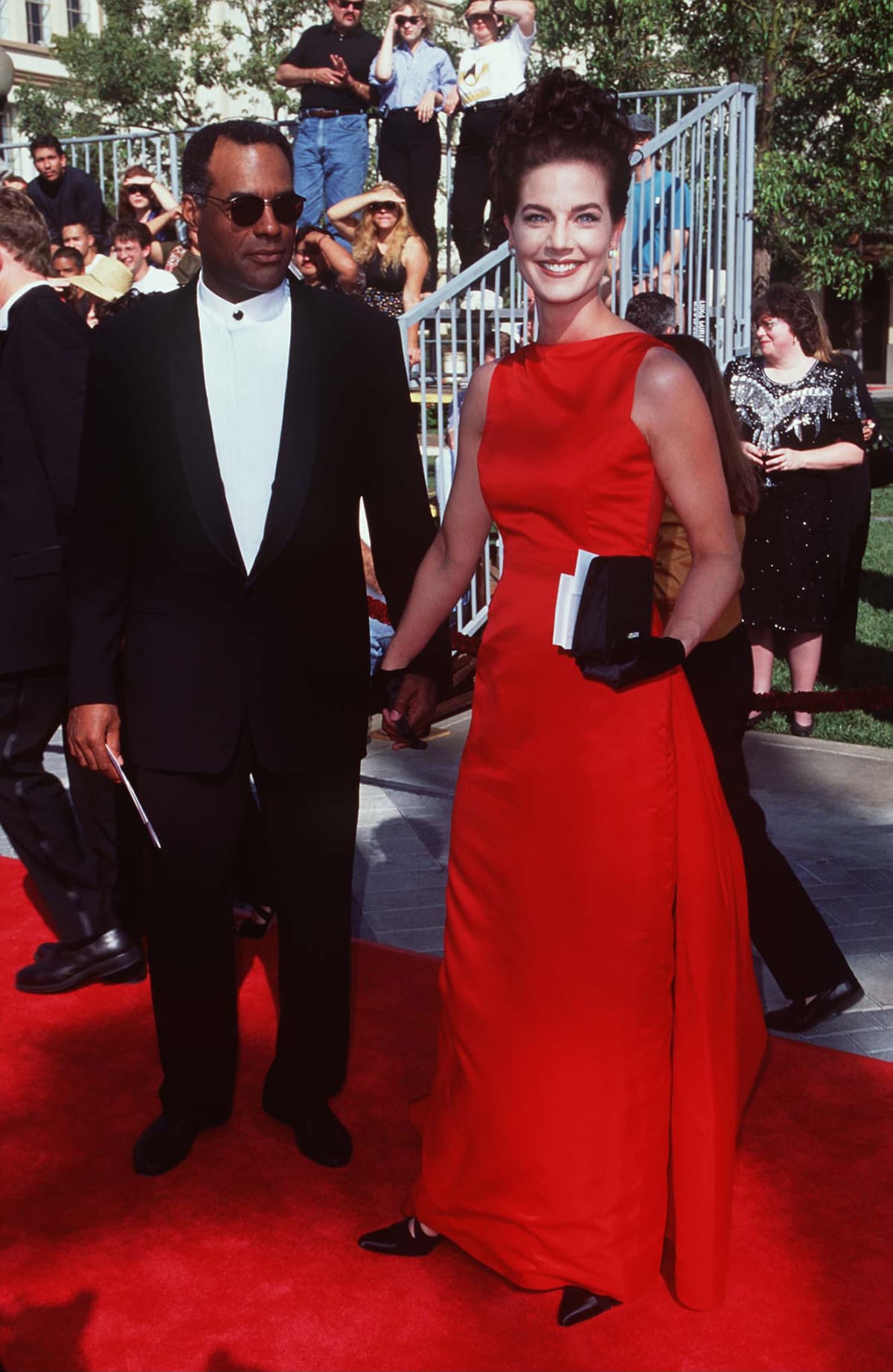 Michael Dorn and Terry Farrell during "Star Trek: 30 Years and Beyond - A Live Tribute" at Paramount Studios in Los Angeles, California, United States. (Photo by SGranitz/WireImage)