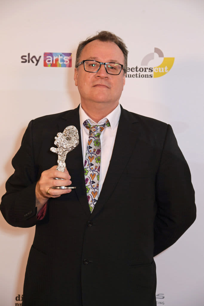 LONDON, ENGLAND - JULY 10: Russell T Davies, winner of the TV Drama award for "It's A Sin", poses in the winners room at the South Bank Sky Arts Awards 2022 at The Savoy Hotel on July 10, 2022 in London, England. (Photo by David M. Benett/Dave Benett/Getty Images for Sky Arts)