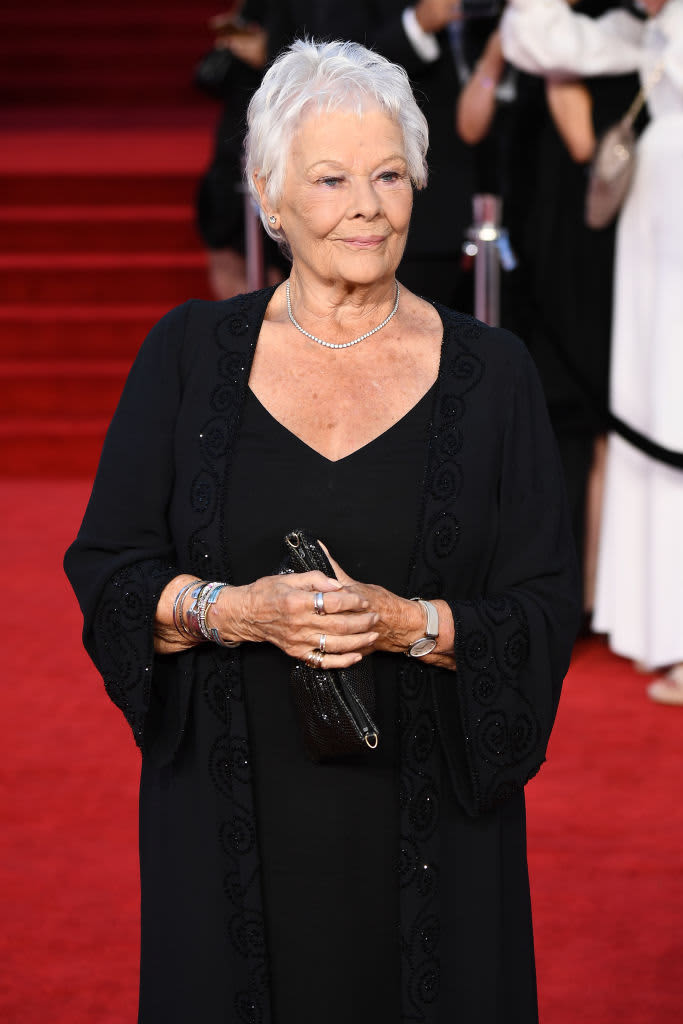 LONDON, ENGLAND - SEPTEMBER 28: Dame Judi Dench attends the World Premiere of "NO TIME TO DIE" at the Royal Albert Hall on September 28, 2021 in London, England. (Photo by Jeff Spicer/Getty Images for EON Productions, Metro-Goldwyn-Mayer Studios, and Universal Pictures)