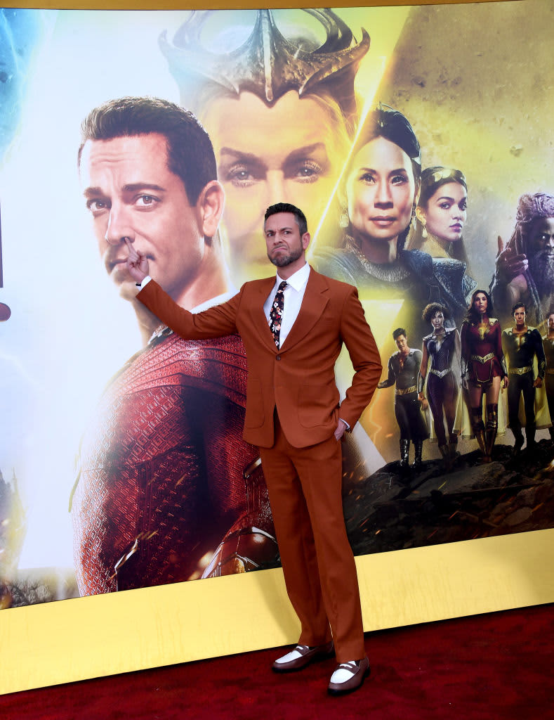 LOS ANGELES, CALIFORNIA - MARCH 14: Zachary Levi attends the Los Angeles Premiere Of Warner Bros.' "Shazam! Fury Of The Gods" held at Regency Village Theatre on March 14, 2023 in Los Angeles, California. (Photo by Albert L. Ortega/Getty Images)