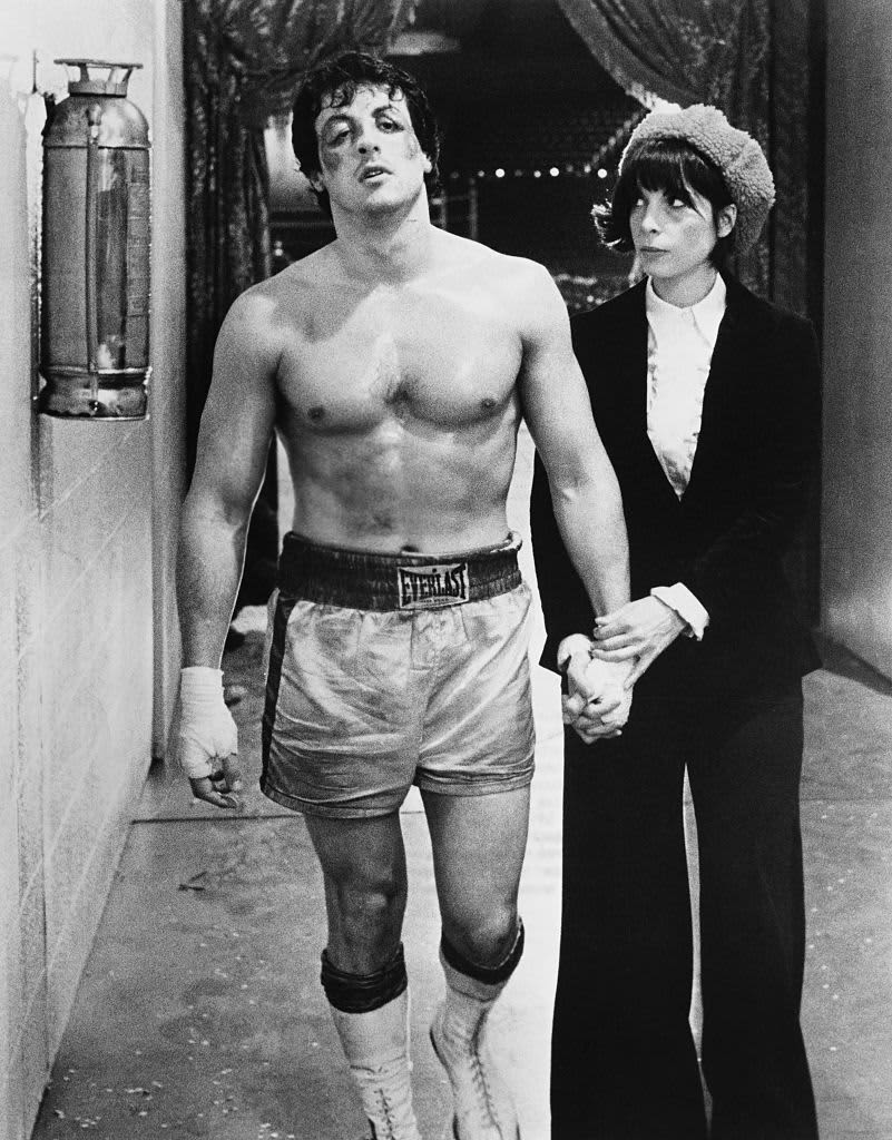 Sylvester Stallone as Rocky Balboa and Talia Shire as Adrian in Rocky. (Photo by �� John Springer Collection/CORBIS/Corbis via Getty Images)