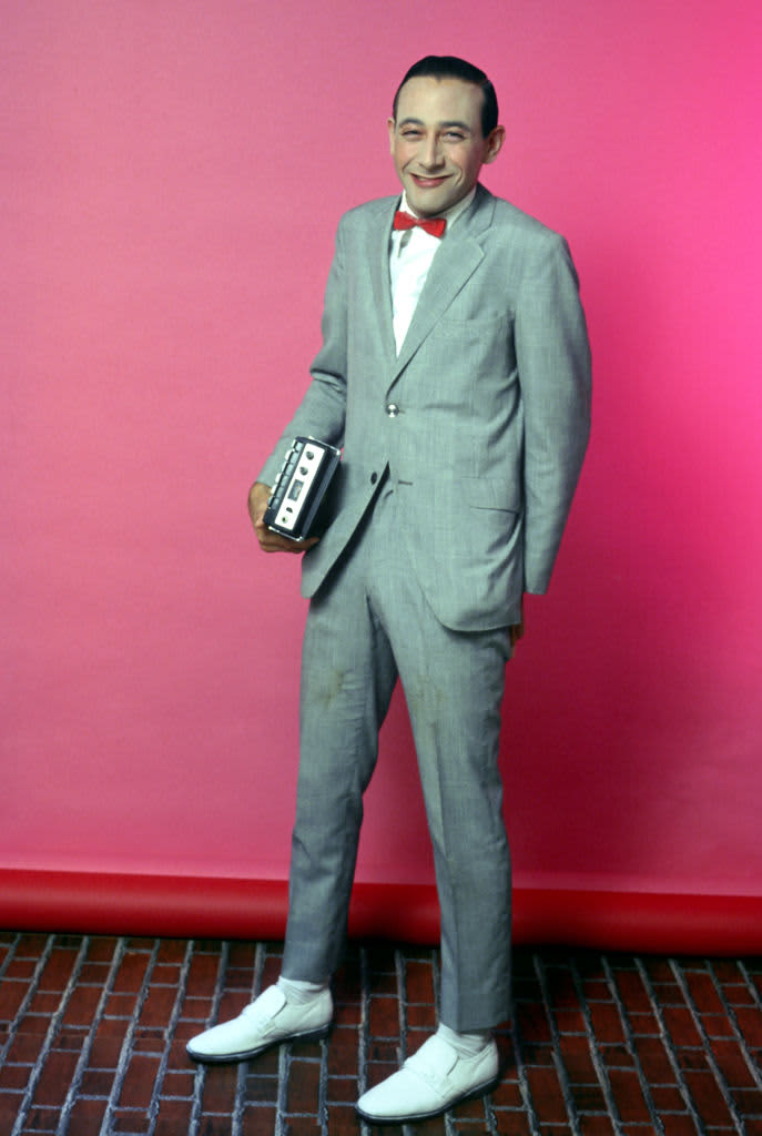 LOS ANGELES - MAY 1980: Actor Paul Reubens poses for a portrait dressed as his character Pee-wee Herman in May 1980 in Los Angeles, California. (Photo by Michael Ochs Archives/Getty Images) 
