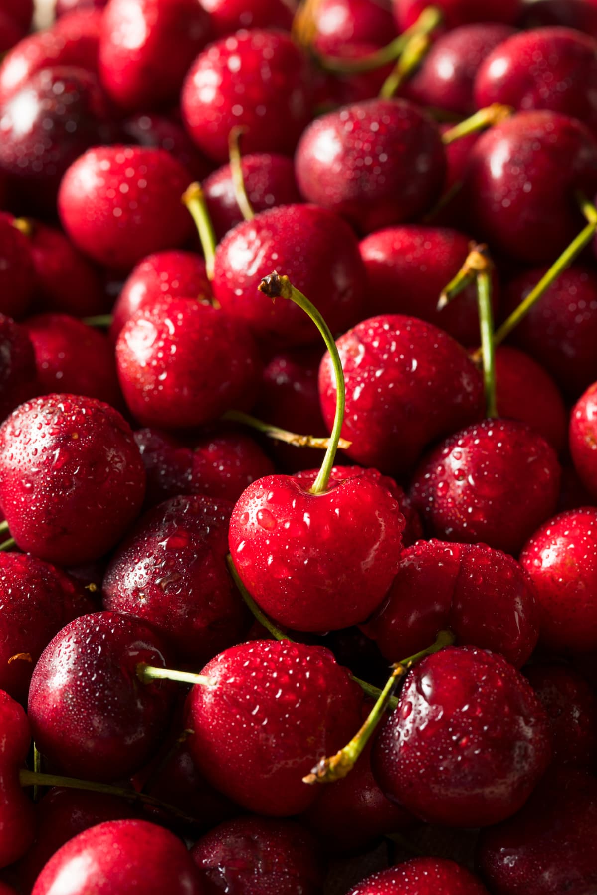 Raw Red Organic Cherries Ready to Eat