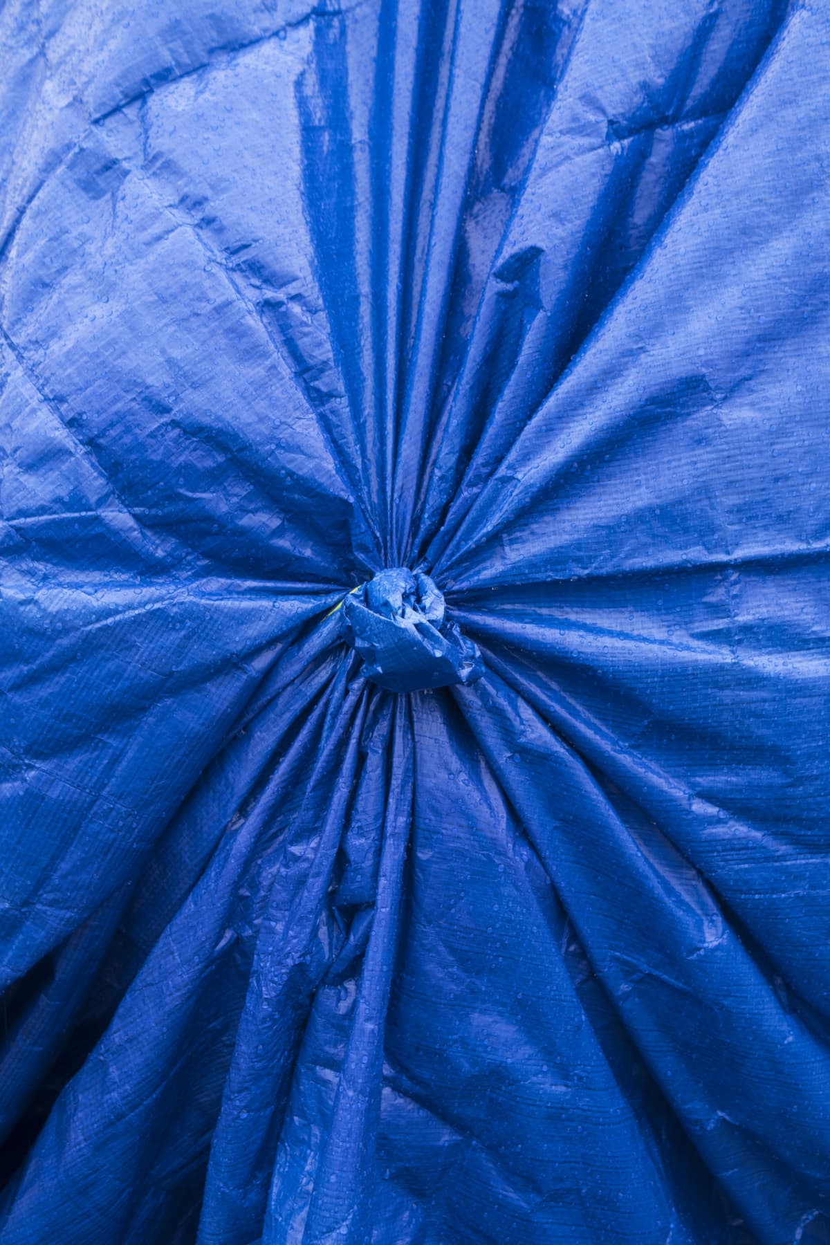 A blue tarp