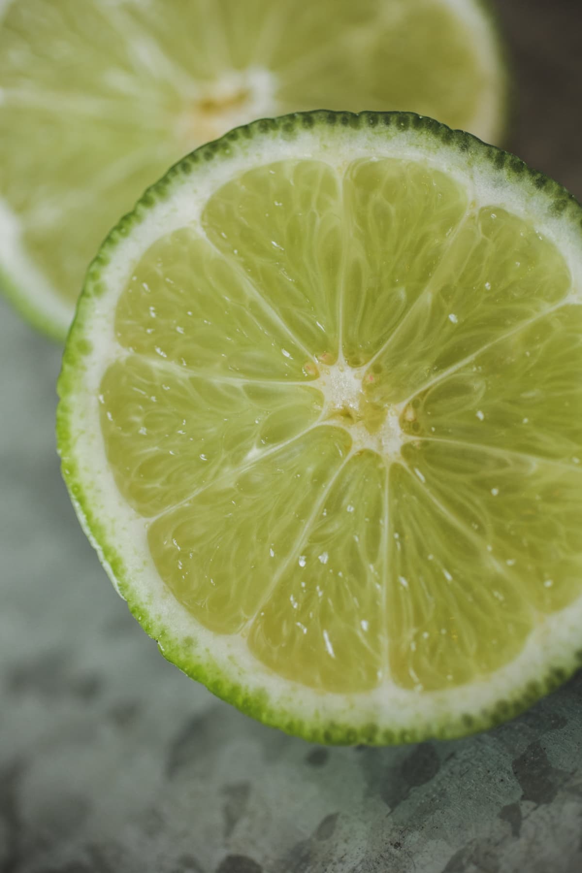 A slice of lime up close