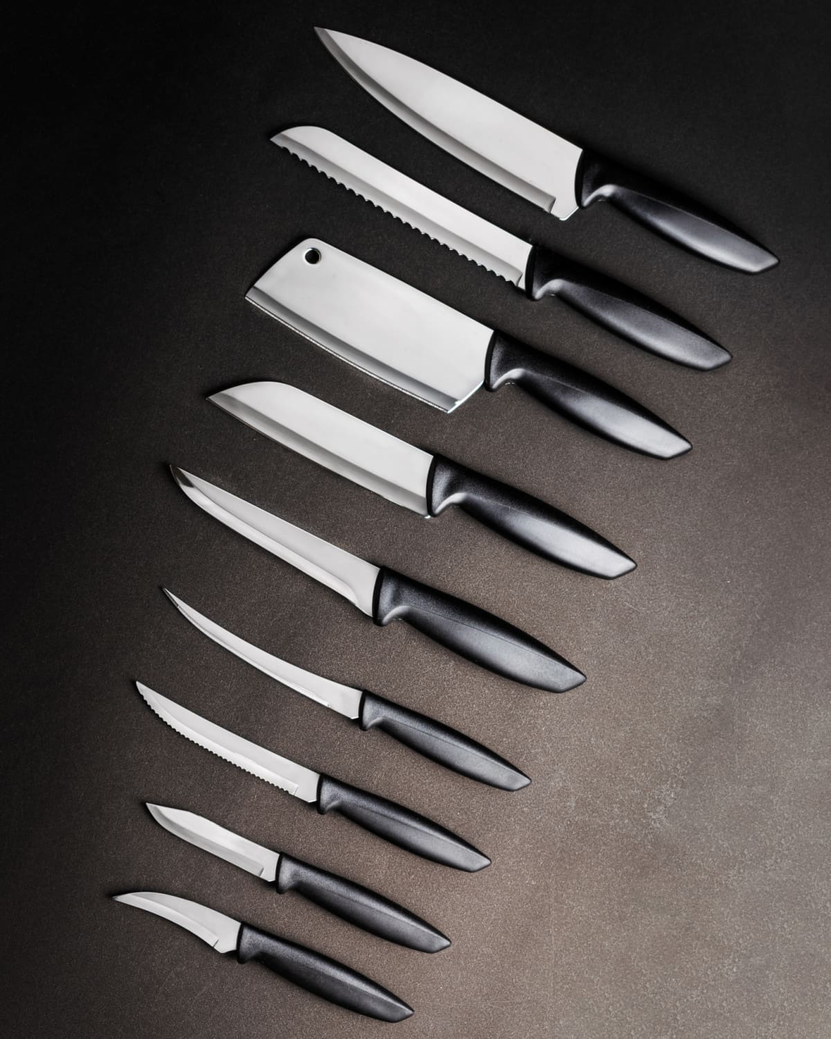 Knife kitchen cooking utensil isolated on a black background