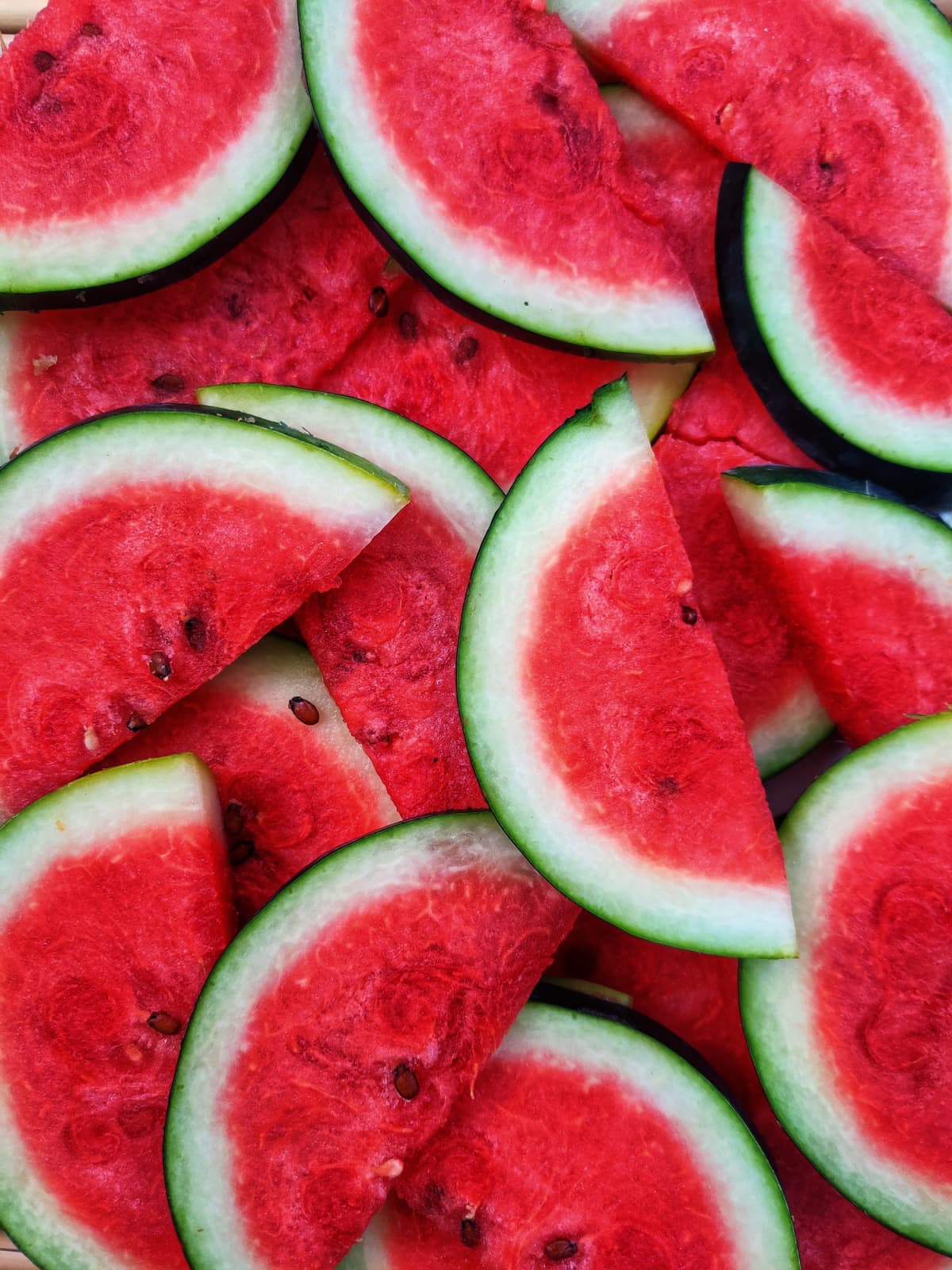 full frame of watermelon slices