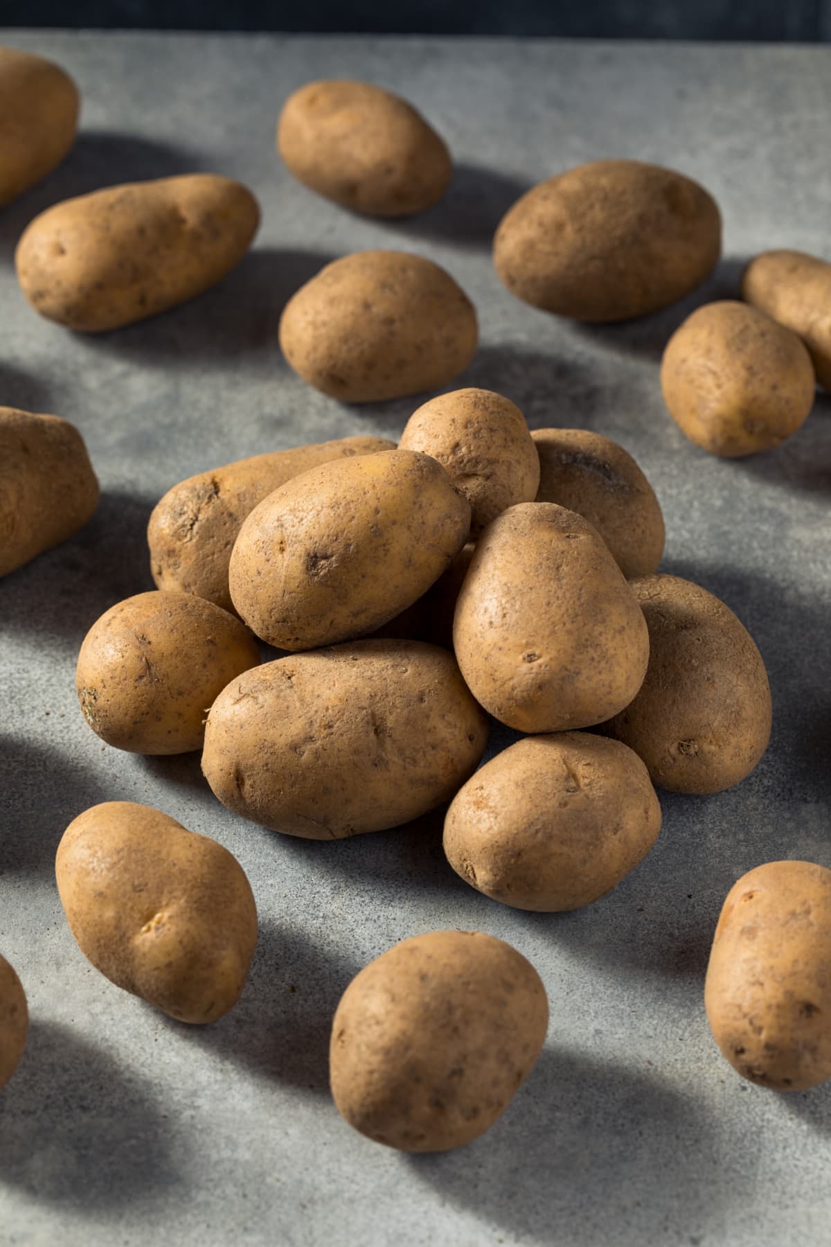Pile of russet potatoes
