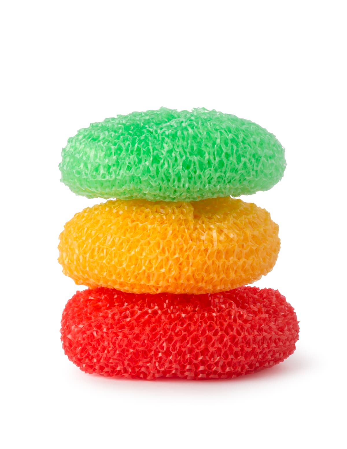 Stack of three scrubber sponges