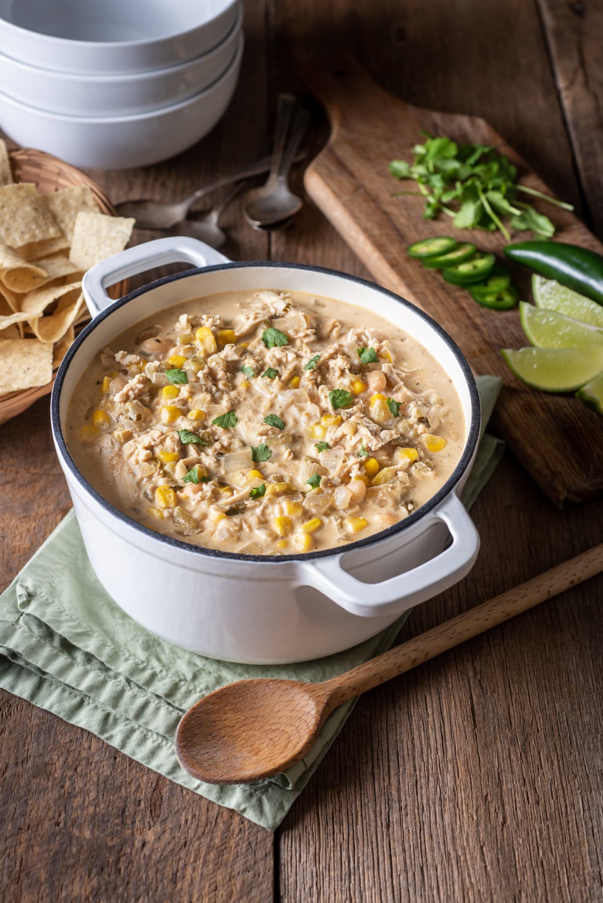 Homemade Chicken Chili with White Beans and Corn