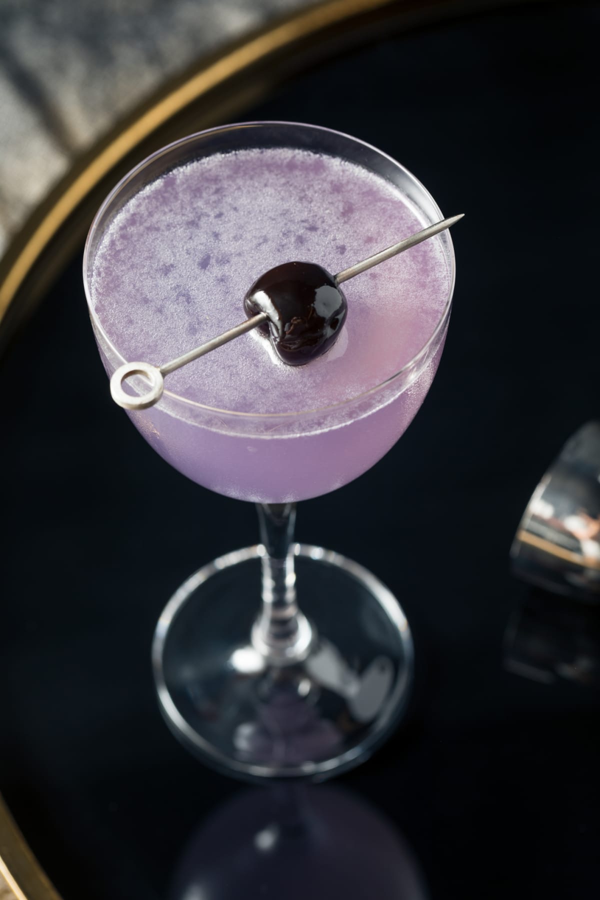 Boozy Refreshing Aviation Cocktail with Gin and Violette Liquor