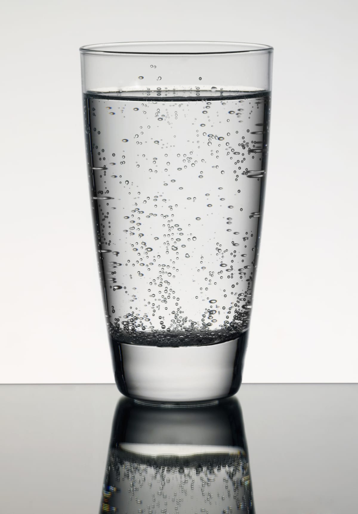Glass of water with bubbles