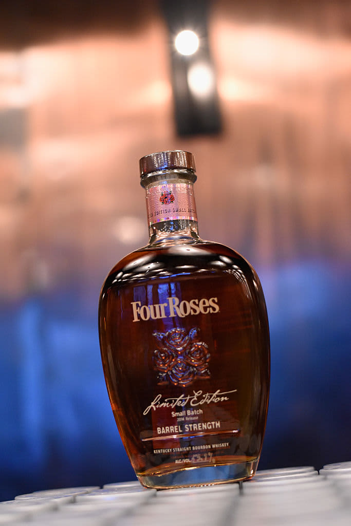 NEW YORK, NY - OCTOBER 18: Four Roses Bourbon at Mohegan Sun's Cigars & Spirits during the Food Network New York City Wine & Food Festival Presented By FOOD & WINE at Catch Roof on October 18, 2014 in New York City.  (Photo by Dave Kotinsky/Getty Images for NYCWFF)