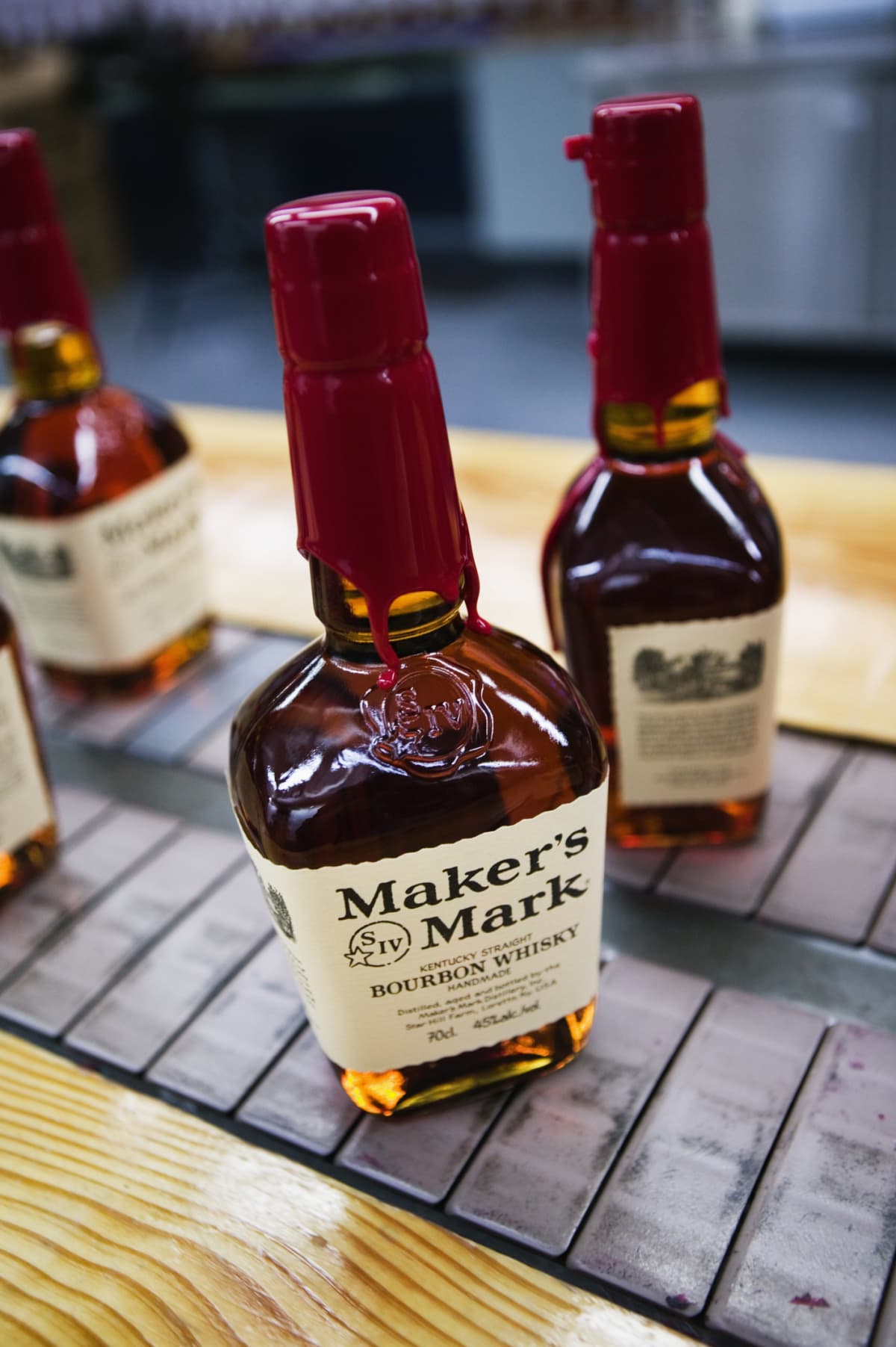 Three bottles of Maker's Mark whisky