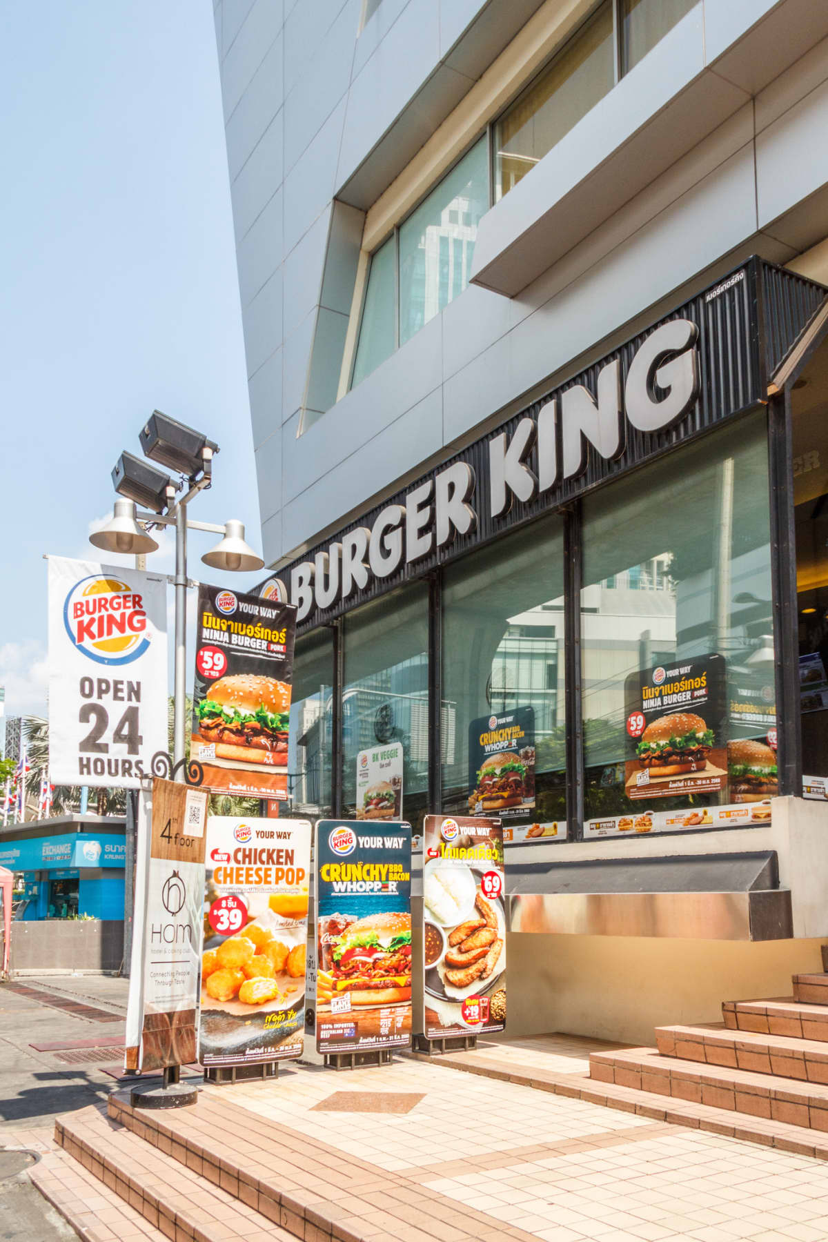 Bangkok, Thailand-25th March 2017: Burger King restaurant on Sukhumvit Road. Burger joints have become very popuar in Thailand.