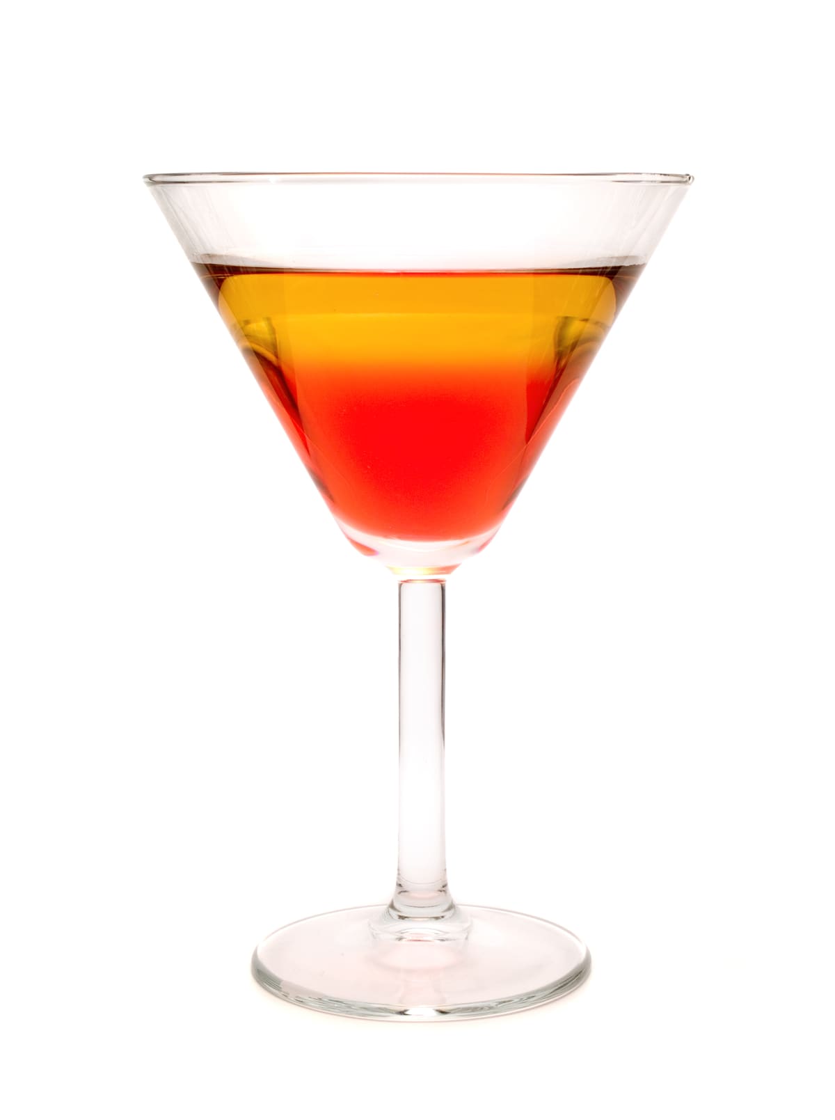 Rob Roy cocktail isolated on white background