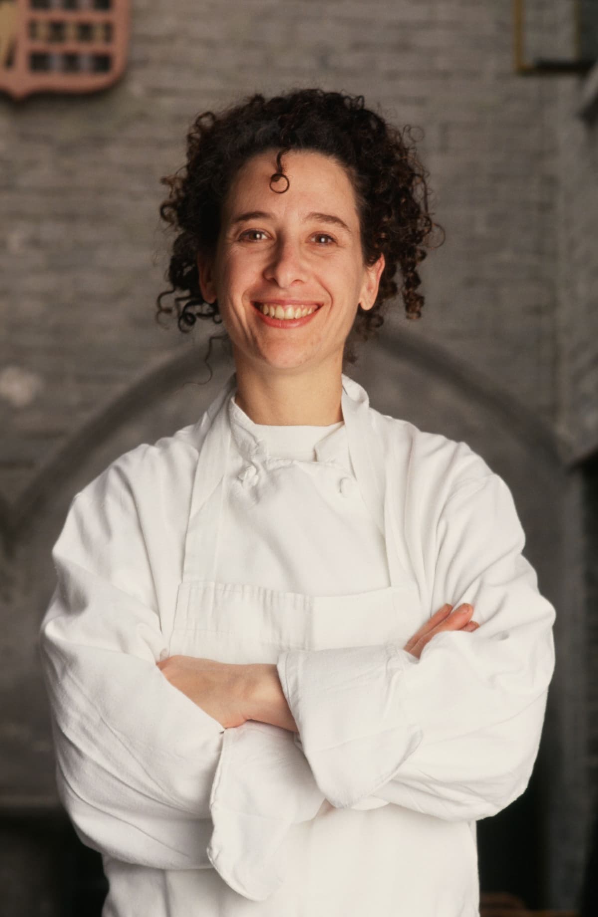 Chef Nancy Silverton posing with a smile on her face