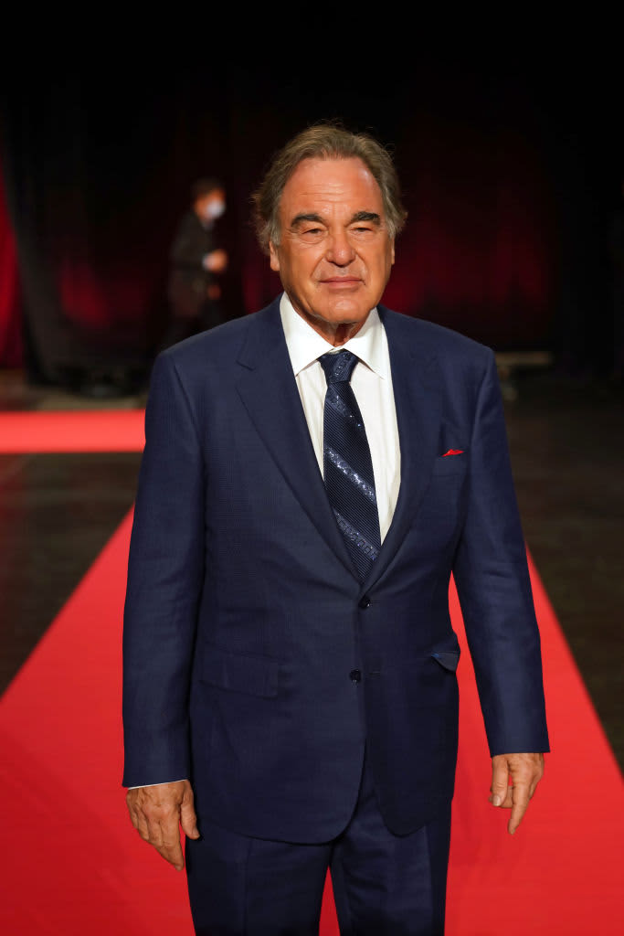 ROME, ITALY - OCTOBER 20: Director Oliver Stone from the movie "JFK - Destiny Betrayed" & "Qazaq. History Of The Golden Man" poses for the photographer during the 16th Rome Film Festival on October 20, 2021 in Rome, Italy. (Photo by Vittorio Zunino Celotto/Getty Images for RFF)