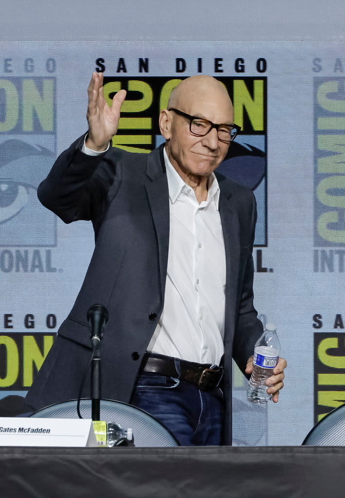SAN DIEGO, CALIFORNIA - JULY 23: Patrick Stewart speaks onstage at the Star Trek Universe Panel during 2022 Comic Con International: San Diego at San Diego Convention Center on July 23, 2022 in San Diego, California. (Photo by Kevin Winter/Getty Images)